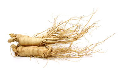 ginseng isolated on wood background