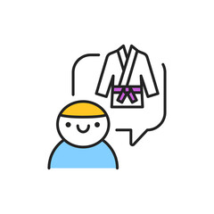 Fototapeta premium Children's aikido school color line icon. Pictogram for web page, mobile app, promo.