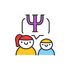 Children's psychology color line icon. Pictogram for web page, mobile app, promo.