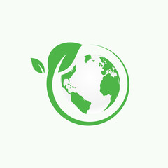 World Earth day Green eco world logo icon vector illustration brand company