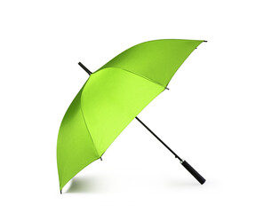 green umbrella isolated on white background