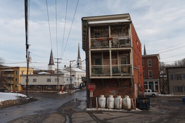 MONTPELIER, VERMONT, USA - FEBRUARY, 20, 2020: City view of the capital city of Vermont in the winter