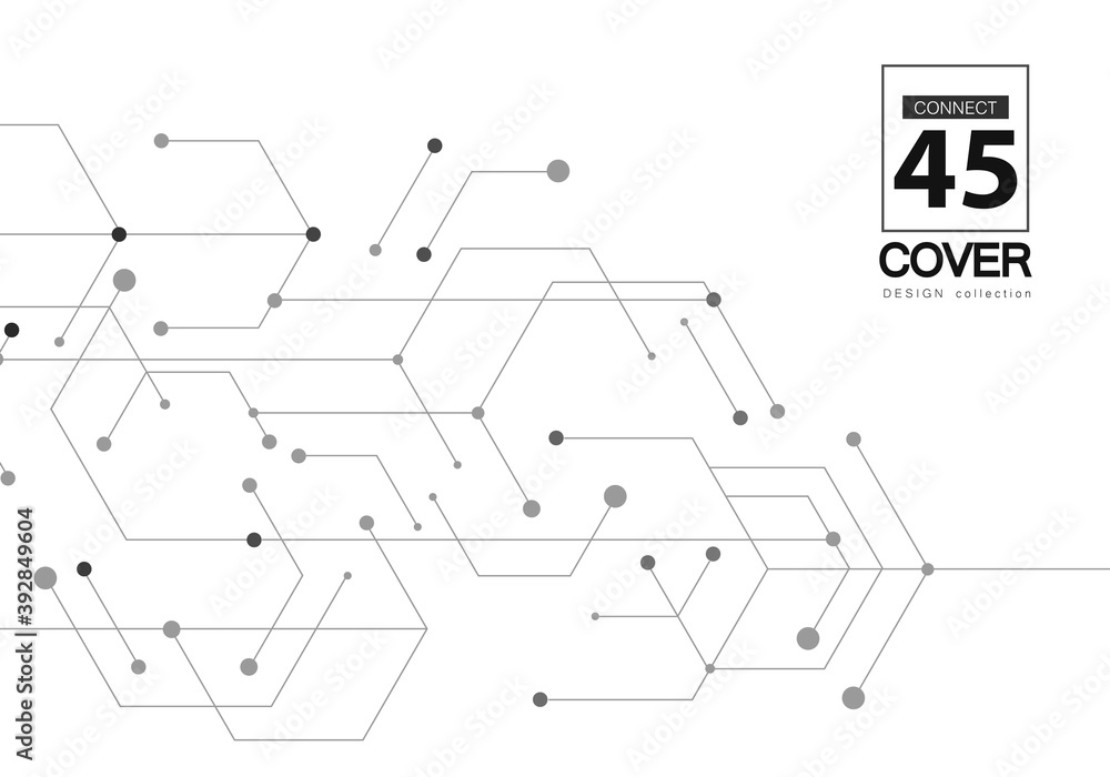 Poster hexagon technology connect for web design. abstract modern backdrop. creative vector concept. high t