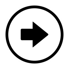 Pfeil nach rechts und Kreis