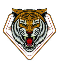 Tiger anger vector logo template. 