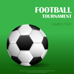 Football ball. Sport inventory store ad, competition, tournament promotion design element.
