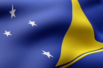 Tokelau flag waving