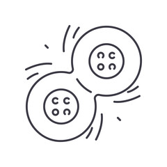 Cell division icon, linear isolated illustration, thin line vector, web design sign, outline concept symbol with editable stroke on white background.