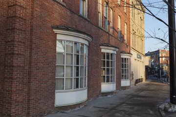 BARRE, VERMONT, USA - FEBRUARY, 21, 2020: Winter time city view