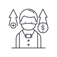 Cheating icon, linear isolated illustration, thin line vector, web design sign, outline concept symbol with editable stroke on white background.