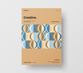 Geometric business cover design. Corporate identity abstract vector illustration brochure template.