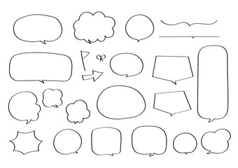シンプルな吹き出しイラストセット