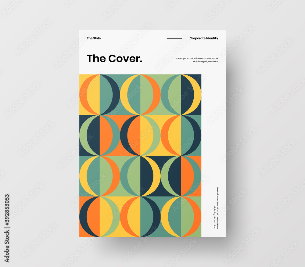 Wall mural geometric business cover design. corporate identity abstract vector illustration brochure template.