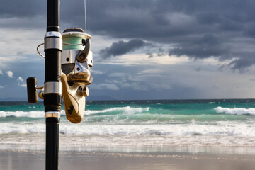 photography of a fishing rod