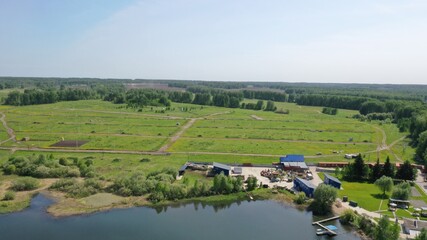 Agricultural fields and reservoirs. Photos taken from a quadrocopter