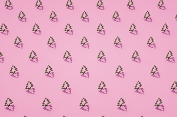 Green flat conifer tree contour Christmas ornaments