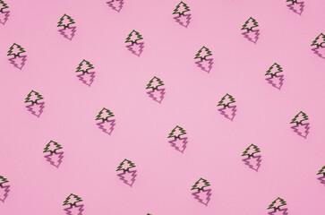 Green flat conifer tree contour Christmas ornaments