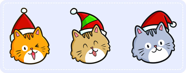 Funny and cute cat's expression for christmas celebration