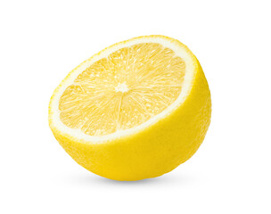 Half of lemon on white background