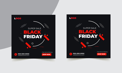 Black Friday social media post banner template