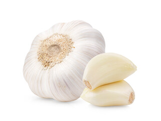 garlic on white background