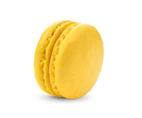 colorful macaroons on white background