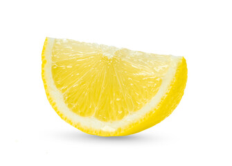 slice of lemon citrus fruit  on white background