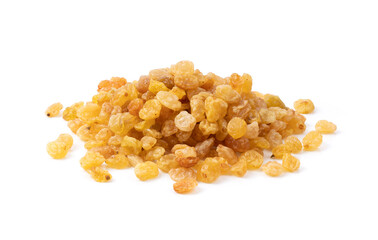  raisins on white background