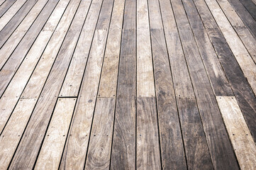 Old brown wood texture background perspective