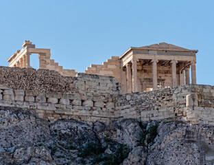 Obraz premium Athens Greece, Erechtheion ancient temple on Acropolis hill, view from the north