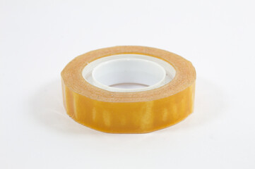 Transparent adhesive tape with white background