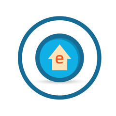Upgrade house with Energy Efficient equipment. Vector icon.
