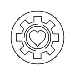 Client marketing icon, linear isolated illustration, thin line vector, web design sign, outline concept symbol with editable stroke on white background.