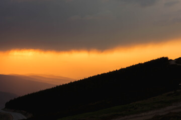 sunset over the mountains
