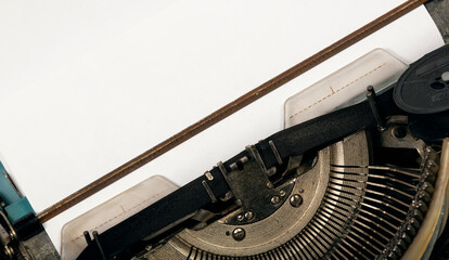 Fototapeta na wymiar Typewriter ribbon, blank sheet, concept
