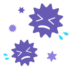 泣き顔のウイルス(紫)