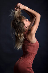 portrait of a young woman, shooting in a photo studio