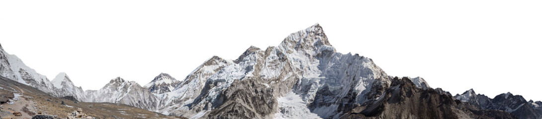 Mount Everest isoliert auf weißem Hintergrund
