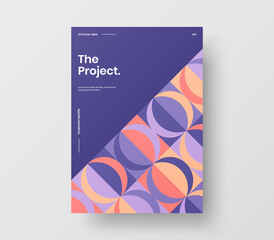 Geometric business cover design. Corporate identity abstract vector illustration brochure template.