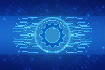 Gear technology background, Digital Abstract technology background, futuristic background, cyberspace Concept