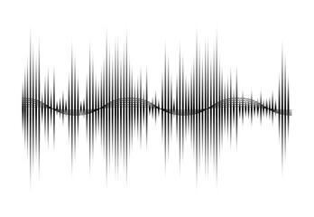 Black-and-white sound wave diagram on white background