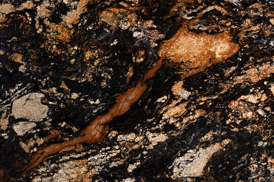 Black Sedna - natural polished granite stone slab, texture for perfect interior, background or other design project