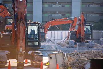 工事現場の重機