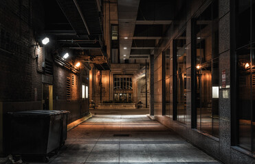 old abandoned alley downtown Chicago  - obrazy, fototapety, plakaty