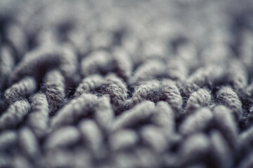 Texture of hand-knitted wool close-up