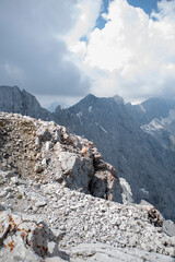 Fototapeta na wymiar Alpspitze mountain, via ferrata, in Garmisch-Partenkirchen, Bavaria, Germany
