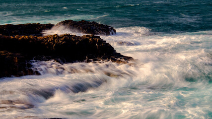 Waves in the agaete catwalks in Gran Canaria Island