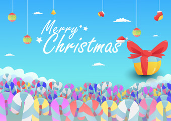 Christmas background with full of candy cute design