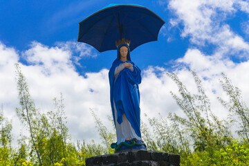 The Virgin with the Parasol statue from Reunion Island before it was moved to the Notre Dame des Laves church