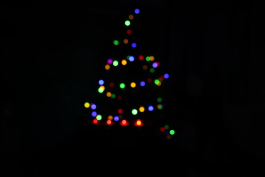 Abstract blurred image of Christmas tree lights